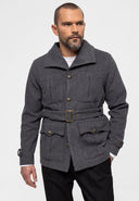 Lapel Collar Belt Detailed Coat