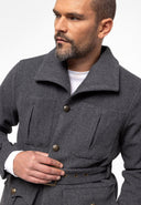 Lapel Collar Belt Detailed Coat