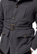 Lapel Collar Belt Detailed Coat