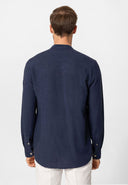 Ambrogia Mandarin Collar Linen Shirt