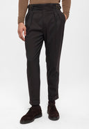 High Waist Pleated Trousers With Buckle Belt