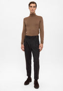High Waist Pleated Trousers With Buckle Belt
