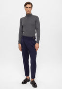 High Waist Pleated Trousers With Buckle Belt