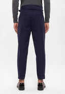 High Waist Pleated Trousers With Buckle Belt