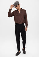 High Waist Pleated Casual Trousers