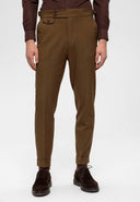 Pleated Trousers With Buckle Belt