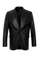 Faux Leather Blazer Jacket