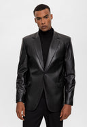 Faux Leather Blazer Jacket