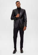 Faux Leather Blazer Jacket