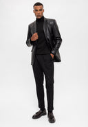 Faux Leather Blazer Jacket