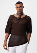 Pago Regular Fit Cellular Knitted T-Shirt