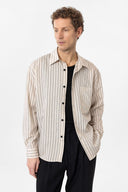 Ruby Striped Kent Collar Long Sleeve Shirt