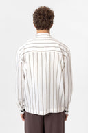 Frederico Striped Lapel Collar Long Sleeve Shirt