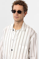 Frederico Striped Lapel Collar Long Sleeve Shirt