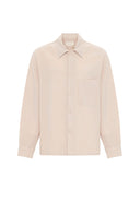 Ash Loose Fit Linen Viscose Shirt with Lapel Collar