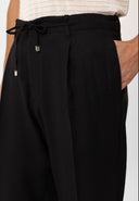 Jelani High Waist Belted Relaxed Fit Trousers