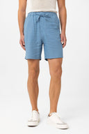 Yai Linen Blend Elastic Waist Shorts