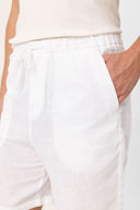 Yai Linen Blend Elastic Waist Shorts