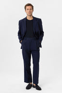 Kelton High Waist Pleated Cotton Linen Trousers
