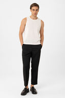 Natalio Sleeveless Knitted Cotton T-Shirt