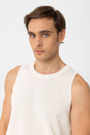 Natalio Sleeveless Knitted Cotton T-Shirt