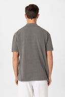 Luciano Turndown Collar Linen Blend Knitted T-Shirt
