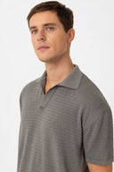 Luciano Turndown Collar Linen Blend Knitted T-Shirt