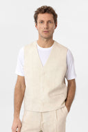 Forrest Cotton Linen Suit Vest with Inseam Pockets