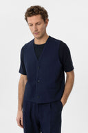 Forrest Cotton Linen Suit Vest with Inseam Pockets