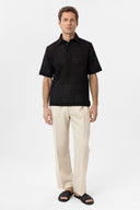 Maximino Open Textured Polo Collar T-Shirt