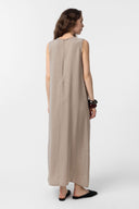 Laura Sleeveless Cotton Blend Maxi Dress