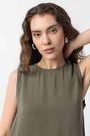 Laura Sleeveless Cotton Blend Maxi Dress