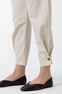 Giada High Waist Pleated Cotton Nylon Trousers