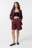 Fadwa High Waist Pleated Bermuda Shorts