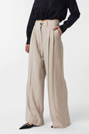 Giulia Loose-Legged High Waist Pleated Trousers