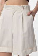 Marta High Waist Pleated Bermuda Shorts