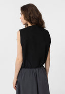 Marsela Sleeveless Zipper Cotton Nylon Vest