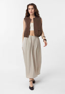 Marsela Sleeveless Zipper Cotton Nylon Vest