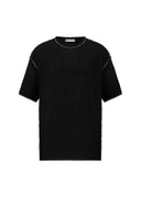 Sander Oversize Crew Neck Overlock Stitched Knitted T-Shirt