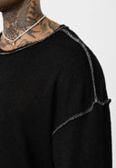 Sander Oversize Crew Neck Overlock Stitched Knitted T-Shirt