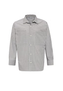 Guido Relaxed Fit Lapel Collar Striped Shirt with Breast Pocket