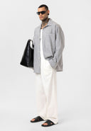 Guido Relaxed Fit Lapel Collar Striped Shirt with Breast Pocket