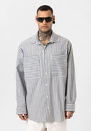 Guido Relaxed Fit Lapel Collar Striped Shirt with Breast Pocket