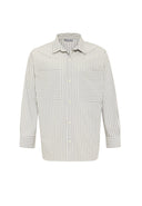 Guido Relaxed Fit Lapel Collar Striped Shirt with Breast Pocket