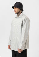 Guido Relaxed Fit Lapel Collar Striped Shirt with Breast Pocket