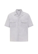 Rik Oversize Lapel Collar Striped Shirt with Breast Pocket