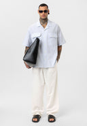 Rik Oversize Lapel Collar Striped Shirt with Breast Pocket