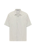 Job Relaxed Fit Lapel Collar Striped Shirt