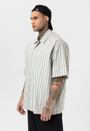 Job Relaxed Fit Lapel Collar Striped Shirt