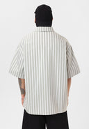 Job Relaxed Fit Lapel Collar Striped Shirt